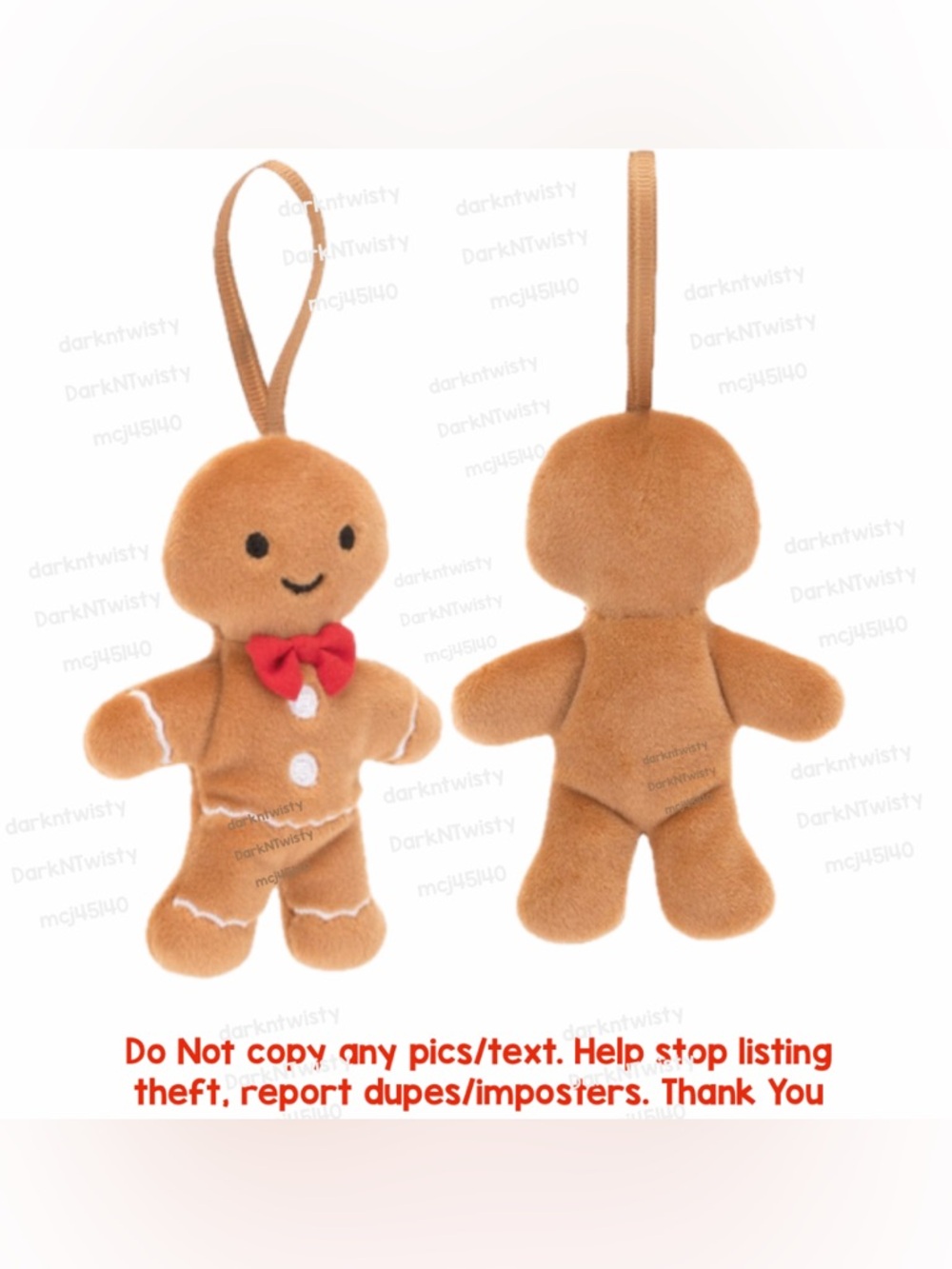 BNWT JELLYCAT FESTIVE FOLLY GINGERBREAD FRED (only)